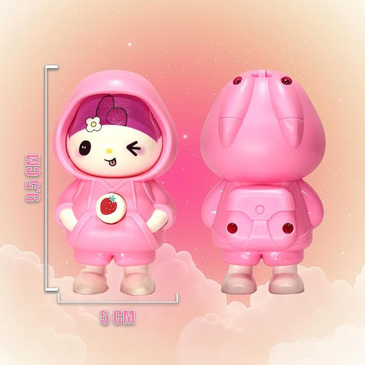 Cute Kitty Face-Changing Keychain – 3 Expressions Pink Cartoon Figure | Bag, Bike & Car Key Holder Gift for Kids & Teens