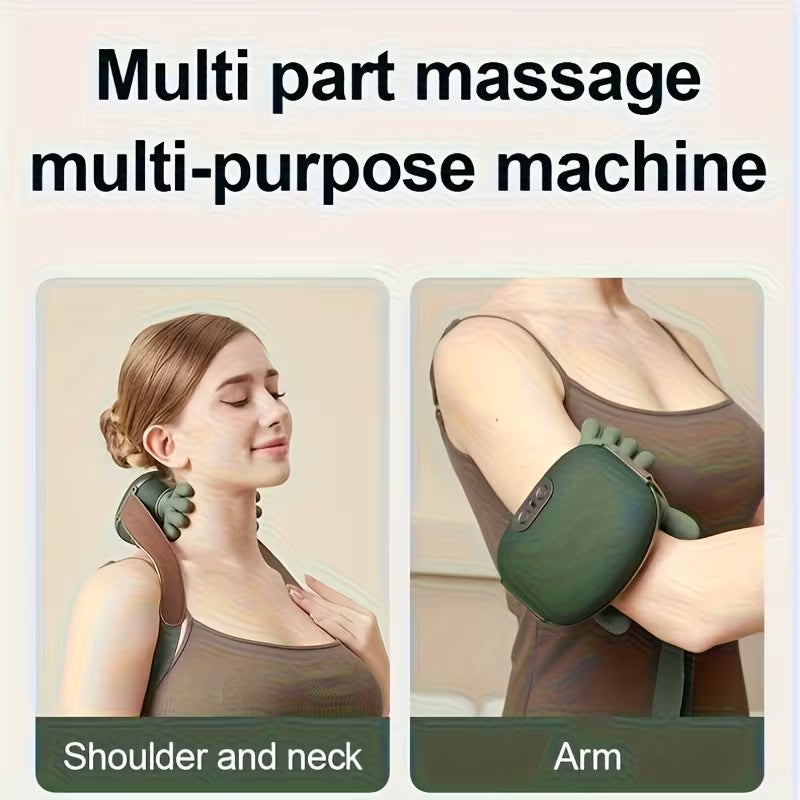 Wireless Heated Neck & Back Massager | 4D Deep Tissue Shiatsu with Heat