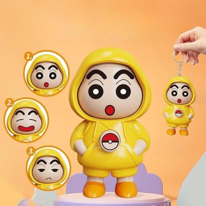 Face-Changing Shinchan Keychain – 3 Expressions Cute Cartoon Figure | Bag, Bike & Car Key Holder | Fun Gift for Kids & Adults