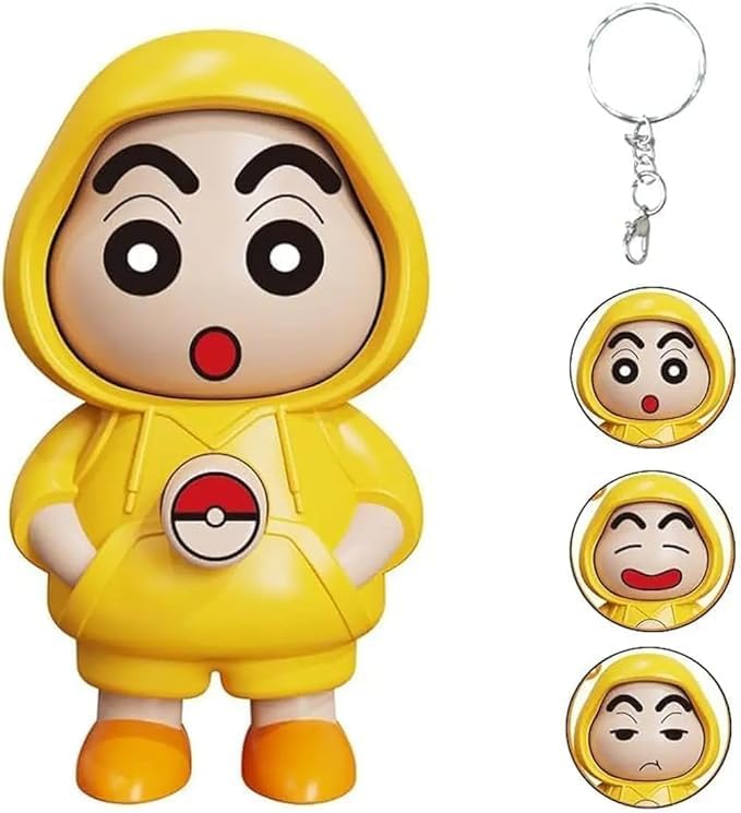 Face-Changing Shinchan Keychain – 3 Expressions Cute Cartoon Figure | Bag, Bike & Car Key Holder | Fun Gift for Kids & Adults