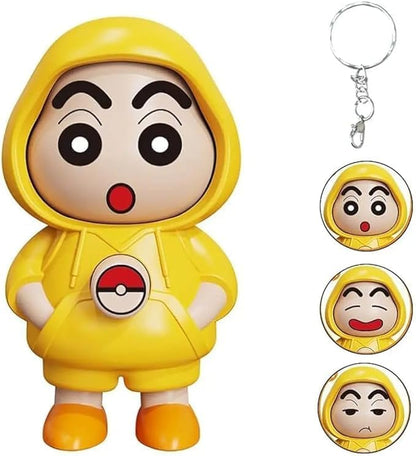 Face-Changing Shinchan Keychain – 3 Expressions Cute Cartoon Figure | Bag, Bike & Car Key Holder | Fun Gift for Kids & Adults