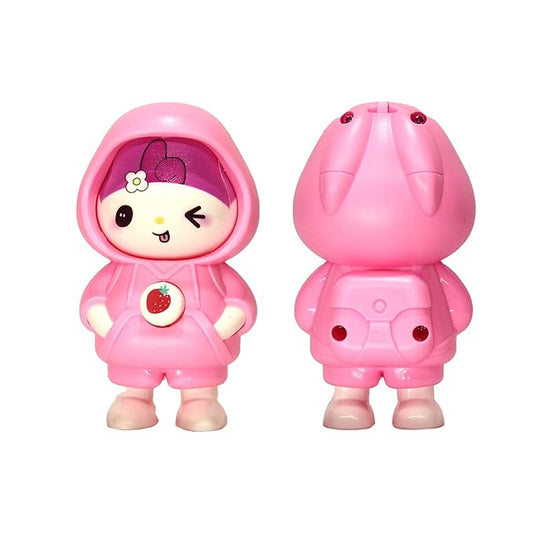 Cute Kitty Face-Changing Keychain – 3 Expressions Pink Cartoon Figure | Bag, Bike & Car Key Holder Gift for Kids & Teens