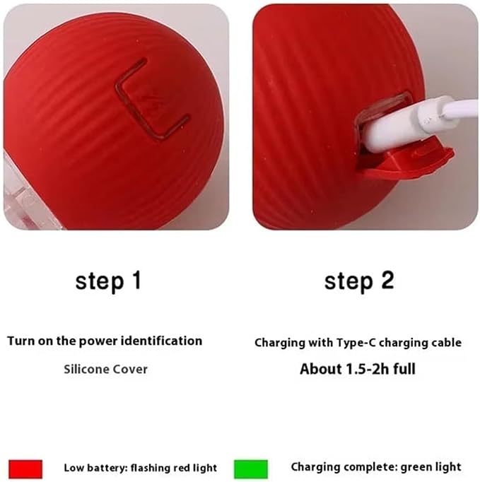 Smart Interactive Rolling Pet Ball – Auto-Moving LED Cat & Dog Toy | 360° Obstacle Avoidance, 3 Speed Modes, USB Rechargeable, Chirping Sound Play Ball