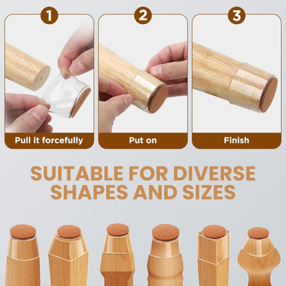 8 Pcs Silicone Chair Leg Floor Protectors with Felt Pads | Anti-Scratch, Noise-Free Furniture Caps for Hardwood Floors