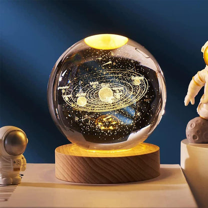 3D Solar Planet Crystal Ball LED Night Lamp