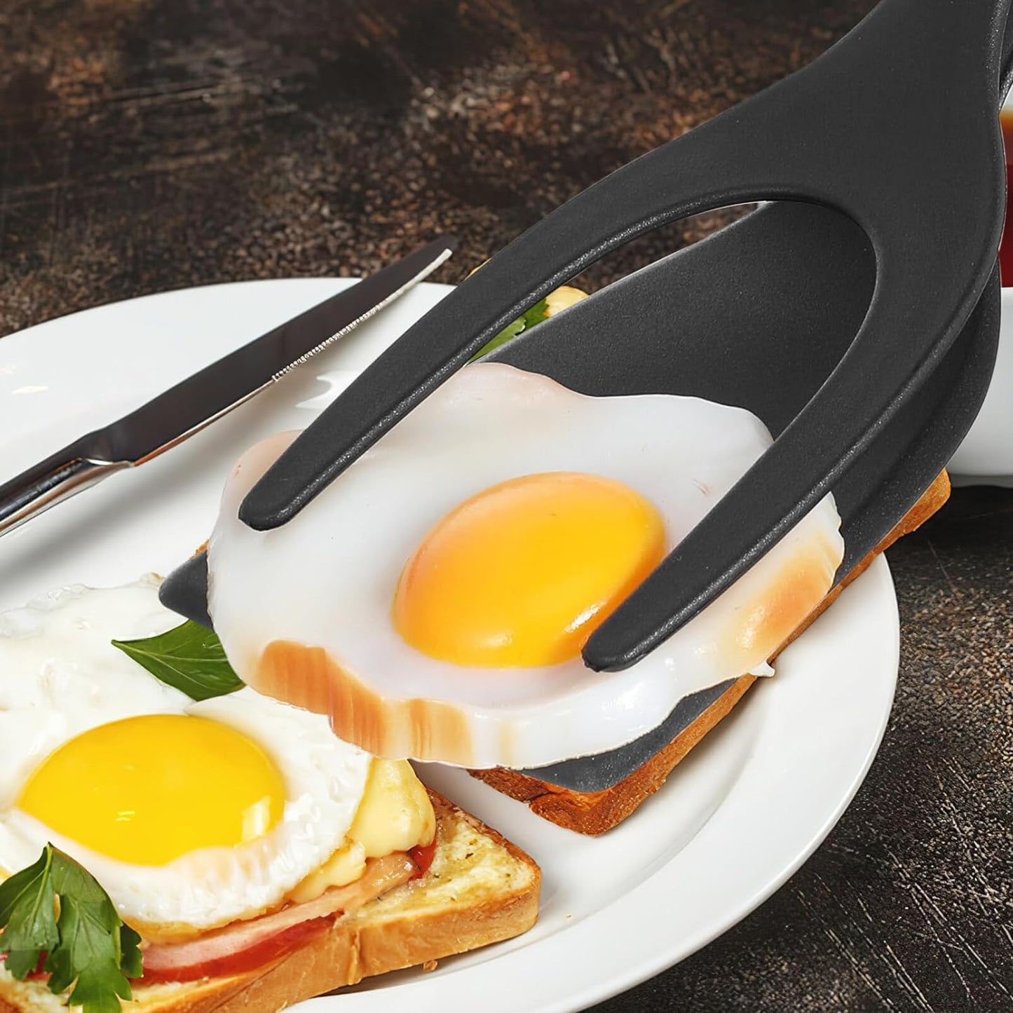 2-in-1 Silicone Grip & Flip Spatula Tong | Non-Stick Egg Flipper & Cooking Tongs for Frying, Grilling & BBQ