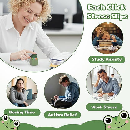 Funny Croaking Frog Clicker Keychain – Rechargeable Fidget Toy with LED Light (Stress Relief)