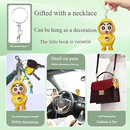 Face-Changing Shinchan Keychain – 3 Expressions Cute Cartoon Figure | Bag, Bike & Car Key Holder | Fun Gift for Kids & Adults