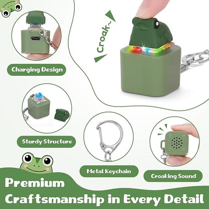 Funny Croaking Frog Clicker Keychain – Rechargeable Fidget Toy with LED Light (Stress Relief)