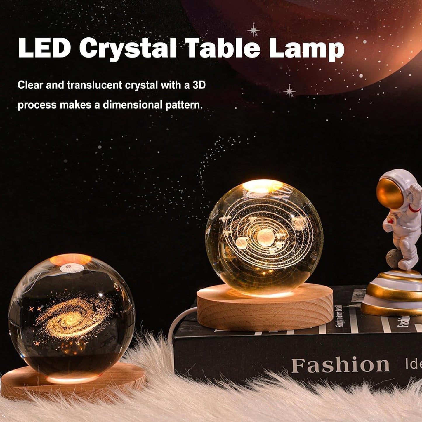 3D Solar Planet Crystal Ball LED Night Lamp