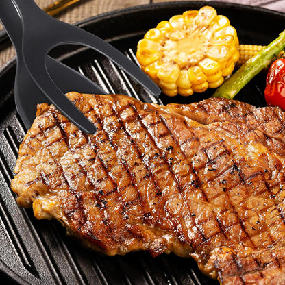 2-in-1 Silicone Grip & Flip Spatula Tong | Non-Stick Egg Flipper & Cooking Tongs for Frying, Grilling & BBQ