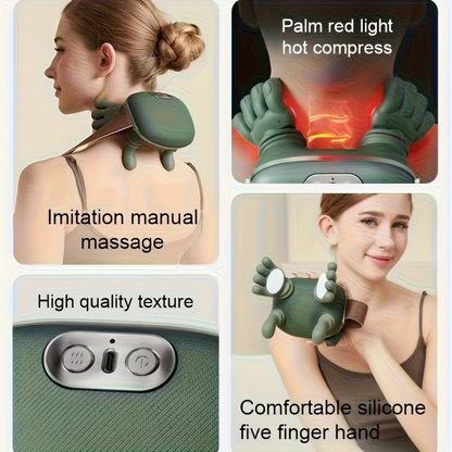 Wireless Heated Neck & Back Massager | 4D Deep Tissue Shiatsu with Heat
