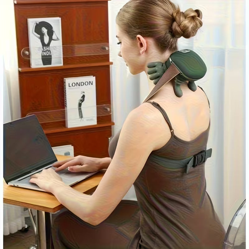 Wireless Heated Neck & Back Massager | 4D Deep Tissue Shiatsu with Heat