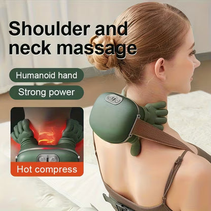 Wireless Heated Neck & Back Massager | 4D Deep Tissue Shiatsu with Heat